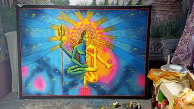 shiv parvati fluorescent painting contact number -9649418819