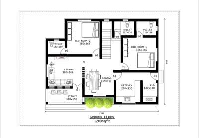 #1200sqft #2BHKHouse