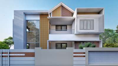 Our new design @ Villadam, Thrissur #ricastle  #elevation  #3d  #Best_designers  #best_architect
