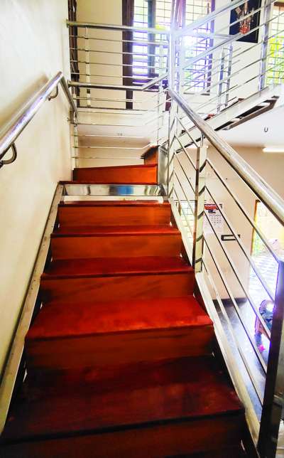 #Staircase #WoodenFlooring #SteelStaircase, Rs 1500 for 1 running feet including High quality SS material and labor, wood price not included