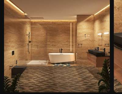 big size bathroom design..tiles,EWC,bath tub,wash basin perfect communication #LUXURY_INTERIOR #luxurydesign   #luxurybathroomdesigns