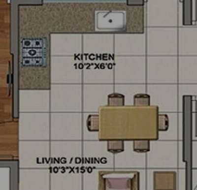 modular kitchen with loft