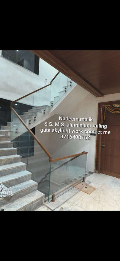 #jeene ki aluminium glass railing