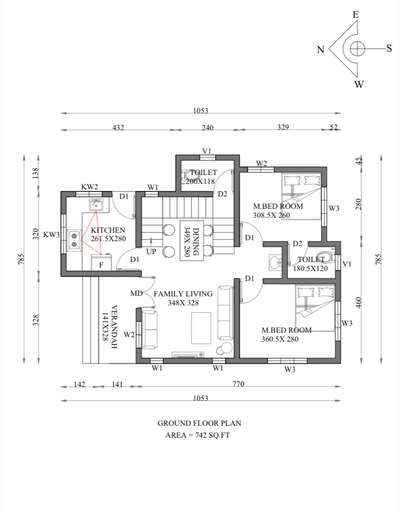 My client wanted a small yet beautiful home for him and  had a limited budget. The plan was made following vastu rules and considering the needs of my client. He was very happy with the plan -  which made me happy to see my satisfied customer. #sweet_home #below750sqft