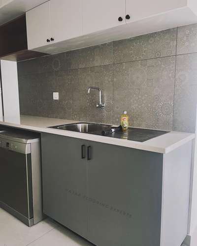 utility counter top and wall tile work