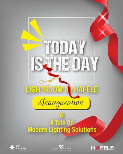 🎉 Today is the Day! 🎉
We are excited to welcome you to the inaugural event of Light Room by Hafele! Join us today for a day of celebration, networking, and a talk on Modern Lighting Solutions by Piyush Pawa, AGM Product Management, Hafele Lights.

Valet parking is available

Venue Location: https://g.co/kgs/tdGwc9q


 #evening  #events  #InteriorDesigner  #Architectural&Interior  #Architect  #gettogether  #welcome #allkeralaconstruction  #allarchitect  #architectureldesigns