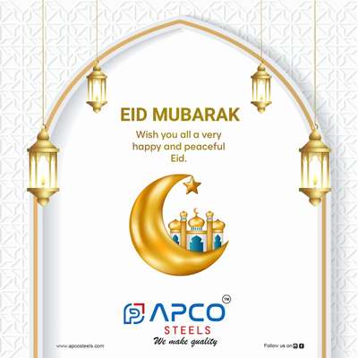 On this joyous day of Eid Ul Fitr We wish you & your family a very happy Eid. Eid Mubarak!

Team Apco Steels