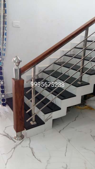 #stainless steel #wood handrail