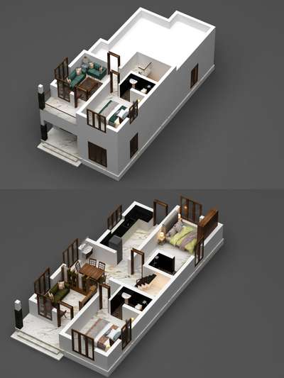 "The art of building, the science of precision."Section 3D Design ,1142.6 sqft  #3DPlans  #sectionplan  #half3d  #designinginspiration  #dreambuilders  #sahasrabuilders  #trivandrumhome  #budget_home_budget_friendly_packages