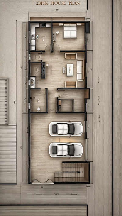 2BHK HOUSE FLOOR PLAN LAYOUT (GROUND FLOOR)