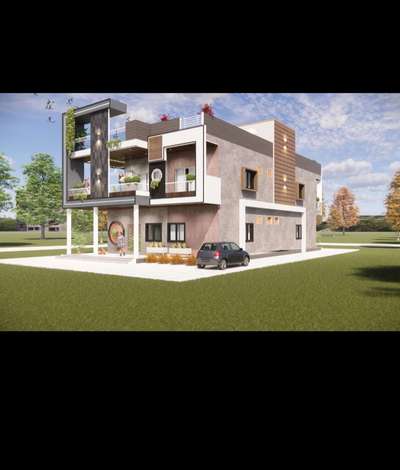 3D render # front elevation  #