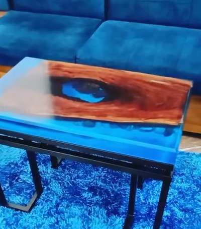 epoxy  with wooden tea table