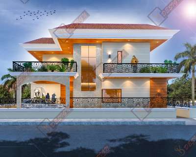 3d modern villa design by me. 
#3dvillas #3dhomes #HouseDesigns #HouseConstruction #3dhousedesign #frontElevation #facade #kolopost