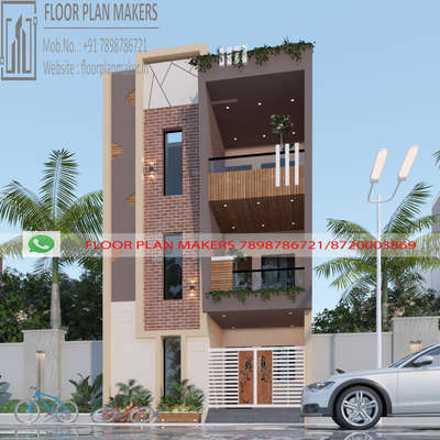 17 foot wide Elevation design by floor plan makers 
 #ElevationDesign 
#facadedesign 
 #structuralengineering 
 #CivilEngineer 
 #Architect