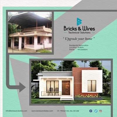 “As we evolve , Our home should too” -Suzanne Tucker
Does your home need a makeover?
 please feel free to contact us on +91-7994567-055/056/057/058

Residential Renovation Project
Client:Saddam
Location:Kollam

#architecture #bulid  #bricksandwires  #exteriordesign  #architecturelovers #architecturedesign  #design #designinspiration  #modernarchitecture #modernarchitect #architectural #style #archdaily #designlife #designer #fashion  #instagood #kurup #construction #architecturedesign #architect #art #architecturelovers #reels #letsgetvacccinated #love #look #instagood #interiordesign #interiorarchitecture #interiorstyling #renovation #exterior  #ExteriorDesign