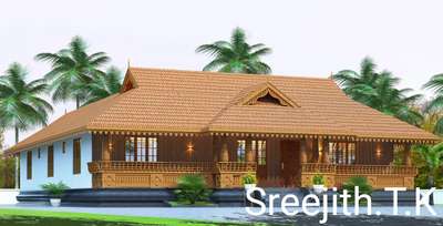 2350 Sqft ൽ  നിർമ്മിക്കാവുന്ന 4 bedroom Nalukettu. Location Thiruvananthapuram.