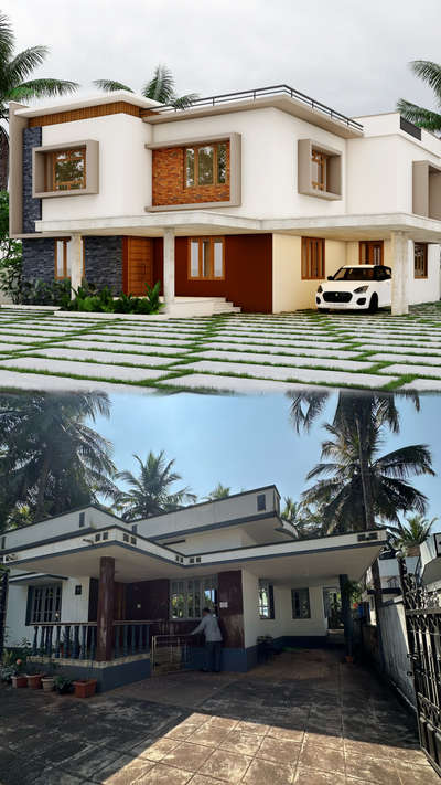 #renovations #3dsmax3dplan #exterior_Work #architecturedesigns #3D_ELEVATION #KeralaStyleHouse