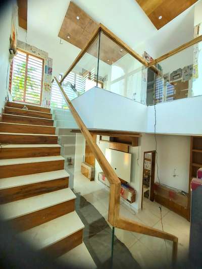 #Toughened_Glass #woodenrail#woodendesign
