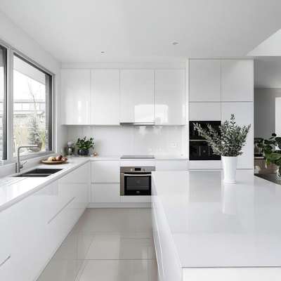 kichen design  #LargeKitchen  #ClosedKitchen  #LShapeKitchen