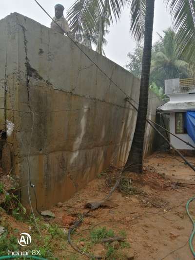 Without design retaining wall  
Collapsed