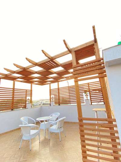 top floor pine wood pargola