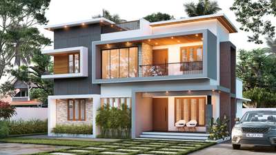 🏡Area:1800 Sqft
@Architectural design ✨🏠 #building plan  #stilt+4exteriordesign  #construction  #architecturekerala
