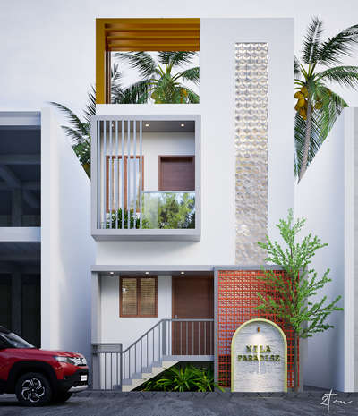 RESIDENCE • Ni la Paradise •
G+2• exterior 
#exteriordesigns #HouseDesigns #ContemporaryHouse #Residencedesign
