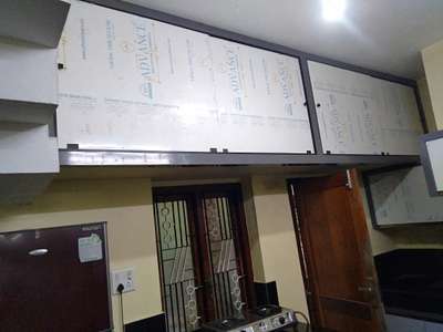 kitche over head rack sliding doors