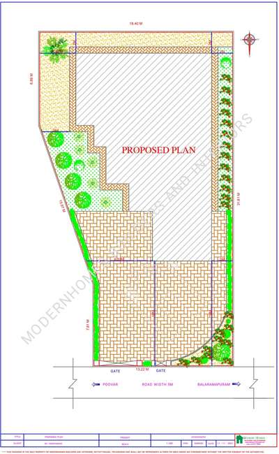 4 BedRoom with attached Bathroom, Hall, kitchen, workarea,Dining, pooja, small courtyard,  utility area എന്നിവയടങ്ങുന്ന 3436 sqft വിസ്തീർണ്ണമുള്ള വടക്ക് ദർശനത്തോട് കൂടിയ ഇരുനില വീട്.