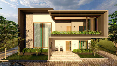 Exterior Render for Residence at Pathanamthitta  
 #Architect  #architecturedesigns  #ElevationHome  #designFacade  #HouseDesigns  #ElevationHome
