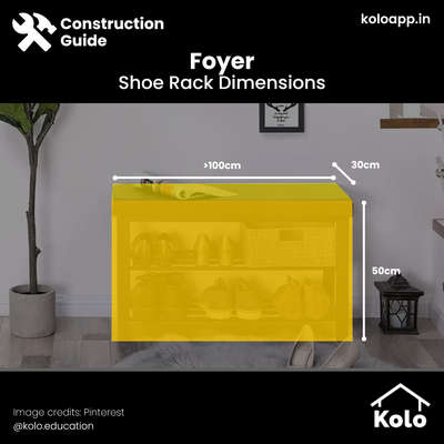 It’s always good to have an idea about the size of the furniture that you might add to your home. 

Here are the average dimensions for a shoe rack that is to be kept in the foyer of your home.

Hit save on our posts to refer to later.

Learn tips, tricks and details on Home construction with Kolo Education🙂

If our content has helped you, do tell us how in the comments ⤵️

Follow us on @koloeducation to learn more!!!

#koloeducation #education #construction #setback  #interiors #interiordesign #home #building #area #design #learning #spaces #expert #consguide #style #interiorstyle #shoerack #furniture #foyer