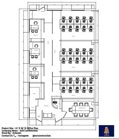 31' X 58' Office Plane. we provide best design in all over India #HouseDesigns #HomeAutomation #50LakhHouse #ContemporaryHouse #SmallHouse #40LakhHouse #5LakhHouse #housedesign #HomeDecor #homesweethome #trending #trendinghouse #asrcunstruction #Ashwani #constructionsite #ASRConstructionMap