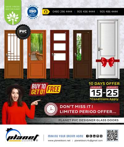 PLANET - PVC DESIGNER GLASS DOORS 🚪


🎁 ❞𝟭𝟬 𝗗𝗔𝗬𝗦 𝗢𝗙𝗙𝗘𝗥❞

🔟 1️⃣ 𝗕𝗨𝗬 𝟭𝟬 𝗚𝗘𝗧 𝟬𝟭 𝗙𝗥𝗘𝗘

🗓️ 𝗙𝗥𝗢𝗠 𝗝𝗔𝗡𝗨𝗔𝗥𝗬 𝟭𝟱 - 𝗝𝗔𝗡𝗨𝗔𝗥𝗬 𝟮𝟱

💁‍♂️ 𝗗𝗢𝗡𝗧 𝗠𝗜𝗦𝗦 𝗜𝗧 ❗ 𝗟𝗜𝗠𝗜𝗧𝗘𝗗 𝗣𝗘𝗥𝗜𝗢𝗗 𝗢𝗙𝗙𝗘𝗥...


👉 For more details contact us: 04802964444 - 9054364444 - 9054864444.

👉 https://wa.me/919054364444 - https://wa.me/919054864444






#planetdoors #thrissur #kerala

#10days #offer #january #buy #get #free #limited #period

#doors #pvc #upvc #frp #fiber #windows #deignerdoors #skindoors #wood #panel #steeldoors #glassdoors #upvcwindows #blinds #h # # # # #ome #decor #interior