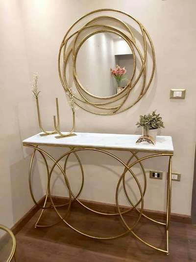 side table with mirror brass finish stainless steel....