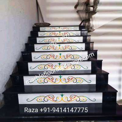 marble stairs design marble inlay stairs design  #StaircaseDecors #marblestairs  #MarbleFlooring