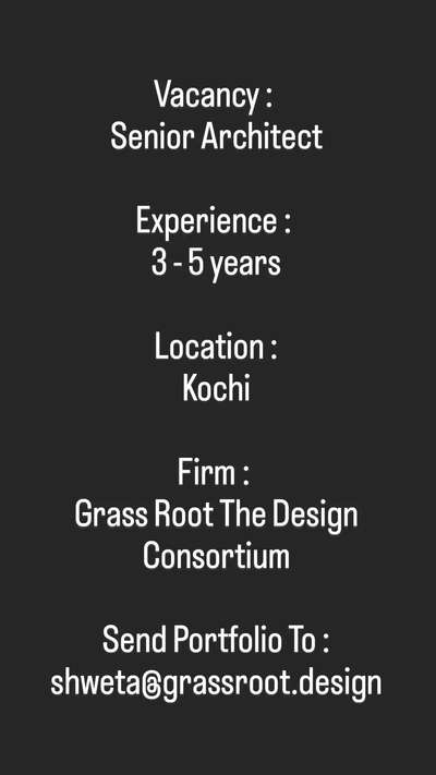 #Architect #architecturedesigns #kochi  #kochiinteriordesigners #architectvacancy #jobs