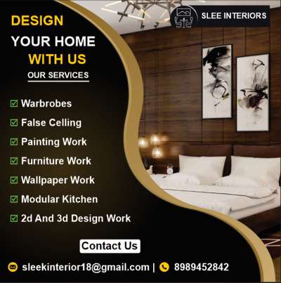 At Slee Interior, we believe that every space has a story waiting to be told, and we're here to help you craft yours. As a premier interior designing services company, we specialize in turning your visions into stunning realities.

With a team of passionate designers and craftsmen, we offer a comprehensive range of services tailored to meet your unique needs. From concept development to execution, we handle every aspect of the design process with precision and creativity.

Whether you're looking to transform your home, office, or commercial space, we're dedicated to delivering exceptional results that exceed your expectations.

#InteriorDesigner #ModularKitchen #modularwardrobe #Modularfurniture #modernhome #LivingroomDesigns #BedroomDecor #furnitures #CelingLights #FalseCeiling #PVCFalseCeiling #TVStand #FlooringTiles #KitchenCeilingDesign #dreamhouse #Architectural&Interior #dreamhome #HouseDesigns