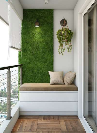 Balcony decor. simple and humple model. grass design  #balcony  #balconymodel