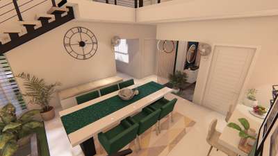 #interior  #dinningareadesign #green⁠ #interiorlandscape