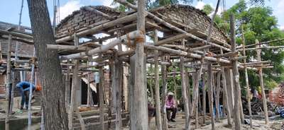 framing structure of curved beam for porch design