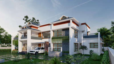 5000 sqft Residence Kozhikode✨
Client - Vijayan Unni 

 #_builders  #HouseDesigns  #new_home #latest #3d #render3d3d