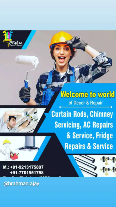 we have  Home  #Painter ,
#fridge_Service  
#AC_Service 
#chimney _service
#WallPainting 

#Call/Whatsapp  @7701951758