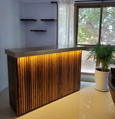 wooden counter wood panaling