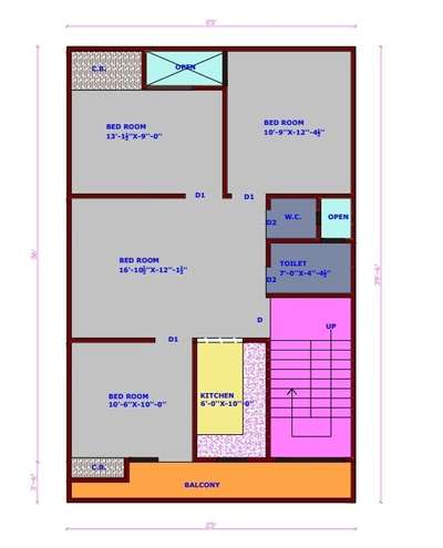 25x36 First floor plan