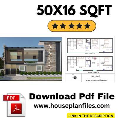 "Spacious and Modern 800 sqft Home Design"
50x16  Floor plan + 3D elevation
 #3delevationhome #render3d3d #3DPlans #EastFacingPlan #WestFacingPlan #SmallHomePlans #NorthFacingPlan #2D_plan
