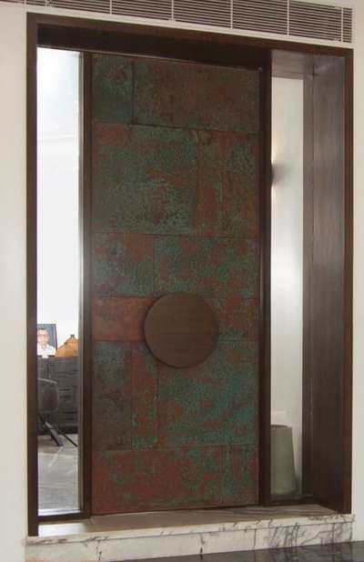 RSP  Copper metal with patina finish sliding door .