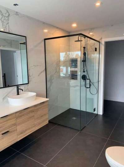 Bathroom Shawer Glass Corner & Sliding Glass  #GlassDoors  #glassdecors  #saintgobain-gyproc  #modiguard  #glasswork