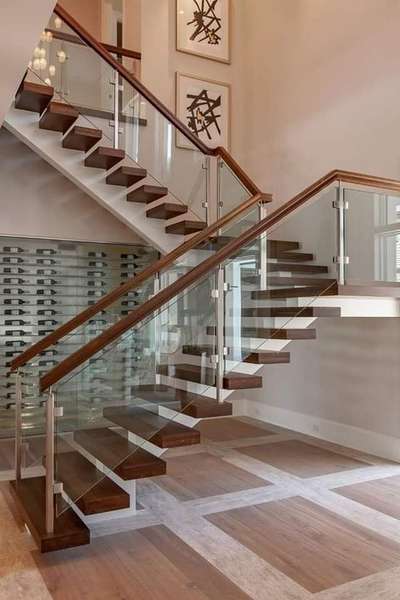 Wooden Glass Railing, Aluminium glass railing #GlassBalconyRailing #GlassHandRailStaircase Staircase #WindowGlass #glassfilmservice #glasswork #GlassAndDoors