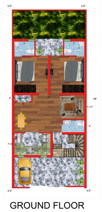 A quick preview of 2D residential plan