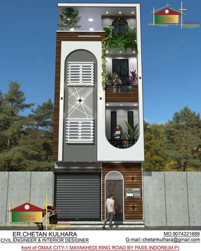 15x40 elevation design 
G+2 with tower
design by ER.CHETAN KULHARA